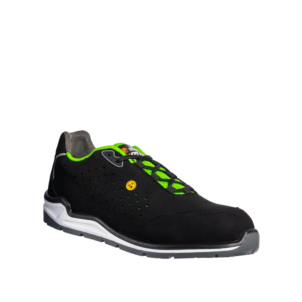 Scarpa antinfortunistica nera e verde P1343CK S1P ESD